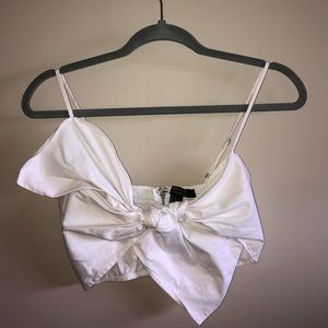 Linen Bow Crop Top